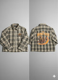 PLAID MONEY RUN CROPPED BUTTON UP